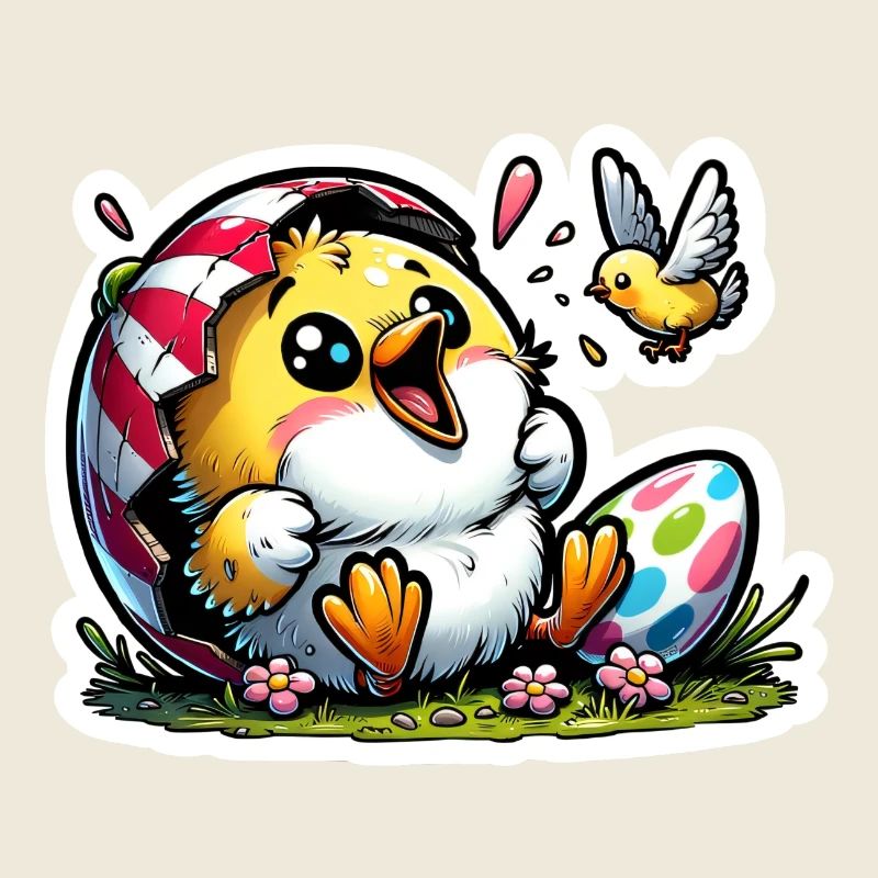 Poussin de Pâques joyeux