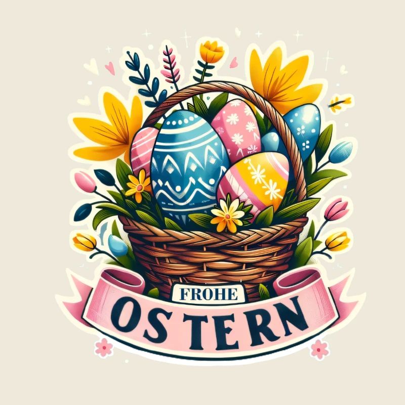 Panier de Pâques Joyeuses Pâques