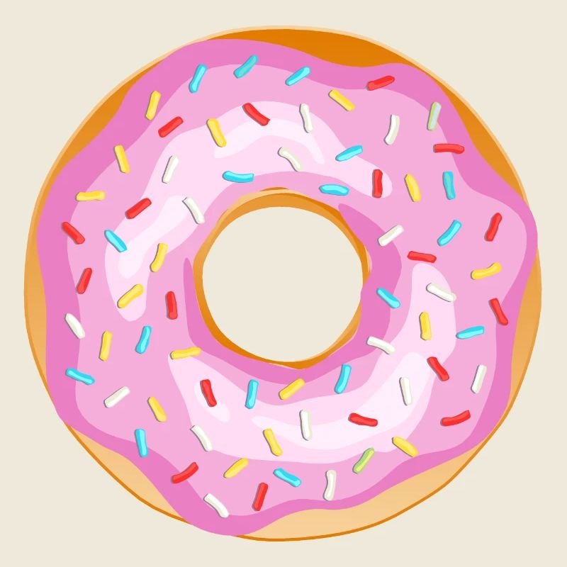 Donut Drawing Dessert Donuts Cake Pastry 1L