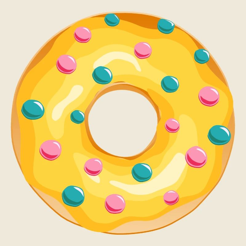 Donut Zeichnung Dessert Donuts Kuchen Gebäck 1J