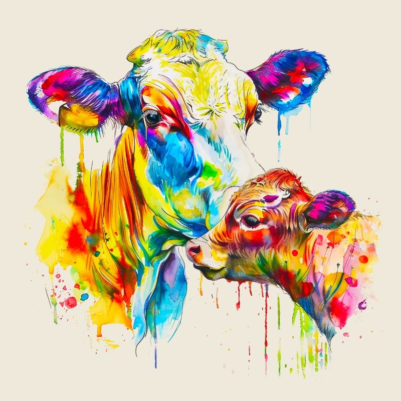 vache et son veau, maman vache
