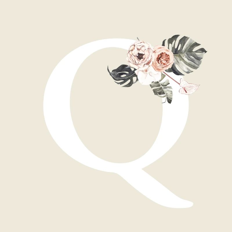 Tropical Floral Letter Q