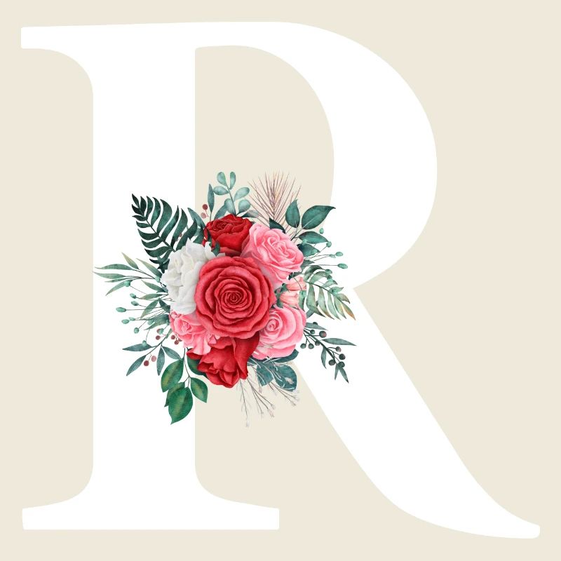 Red Floral Letter R