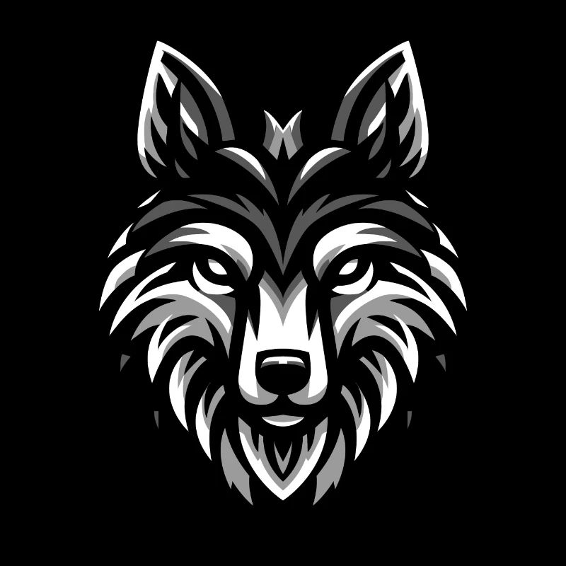 Conception de tête de loup gris