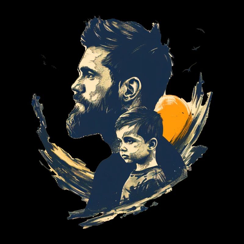 Father and son in face