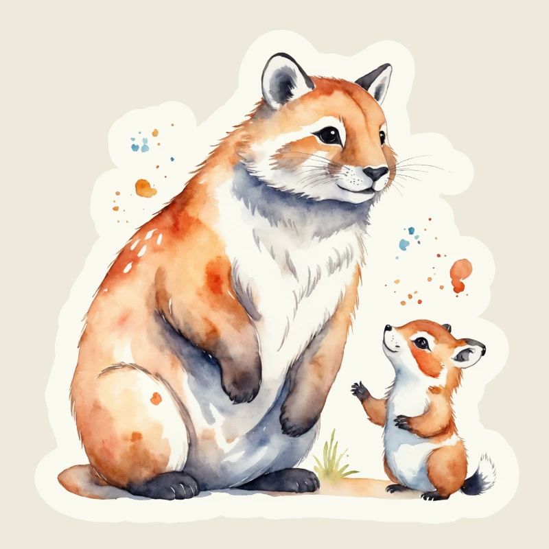 Tierfamilie Mutter Sohn
