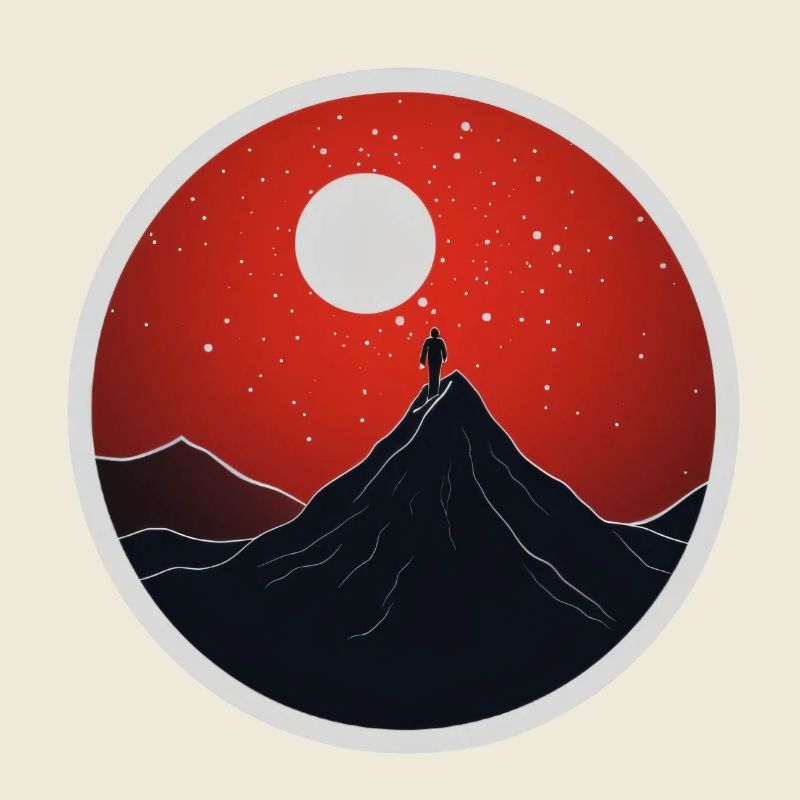 Bergwanderer minimalistisches Design