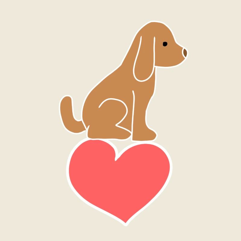 Hund Herz Tier Symbol Tierliebe