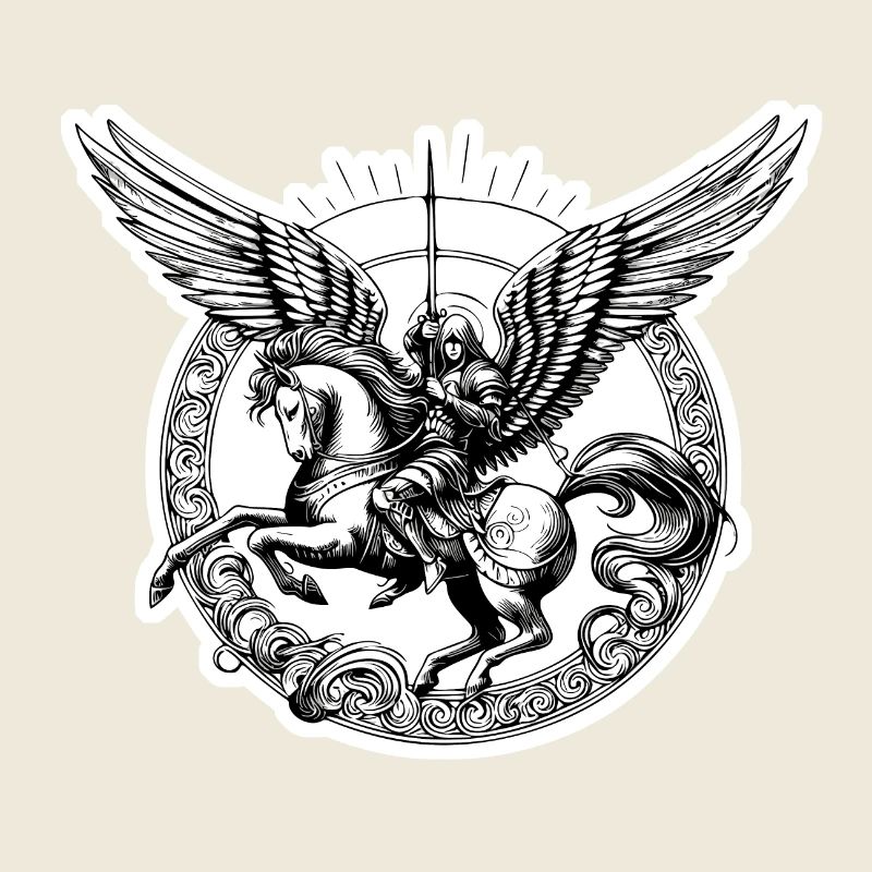 A majestic armed angel