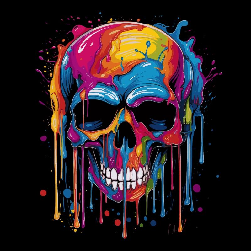 Bunter Popart Schädel