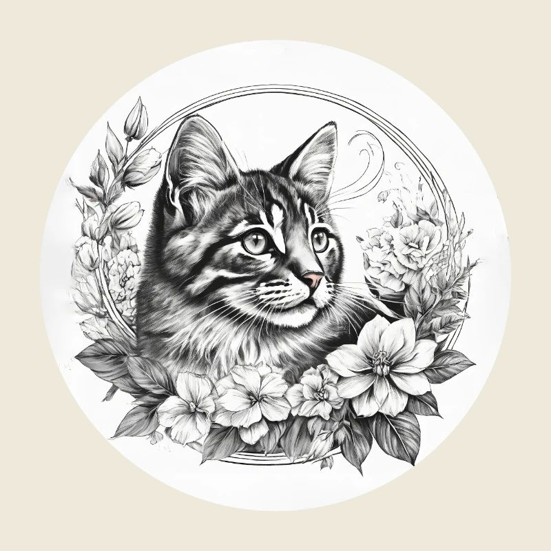 Cat black wise, looking to the left