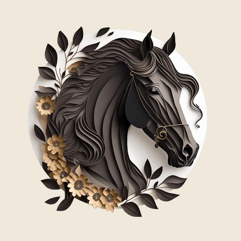 Style de papier de cheval frison