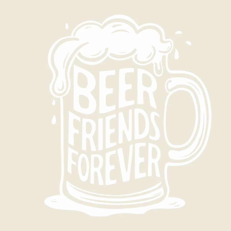 Chope à bière disant des amis de bière pour toujours