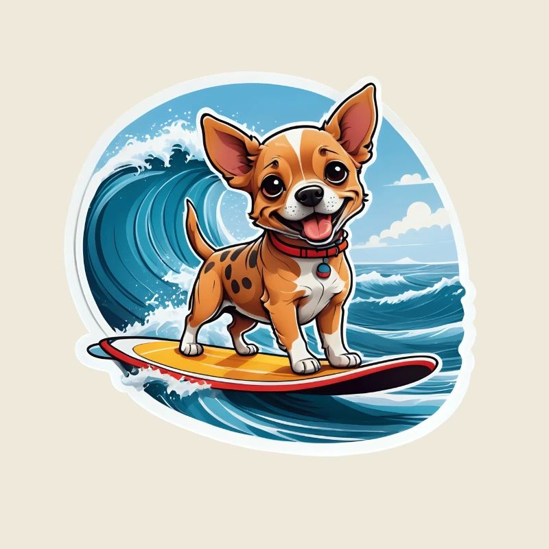 Fun Surfing Chihuahua
