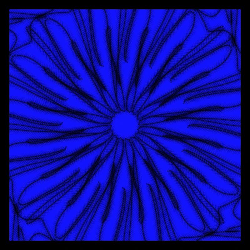 Geometrisches Design mit blauem und schwarzem Stern