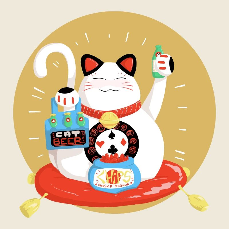 Maneki neko feiert