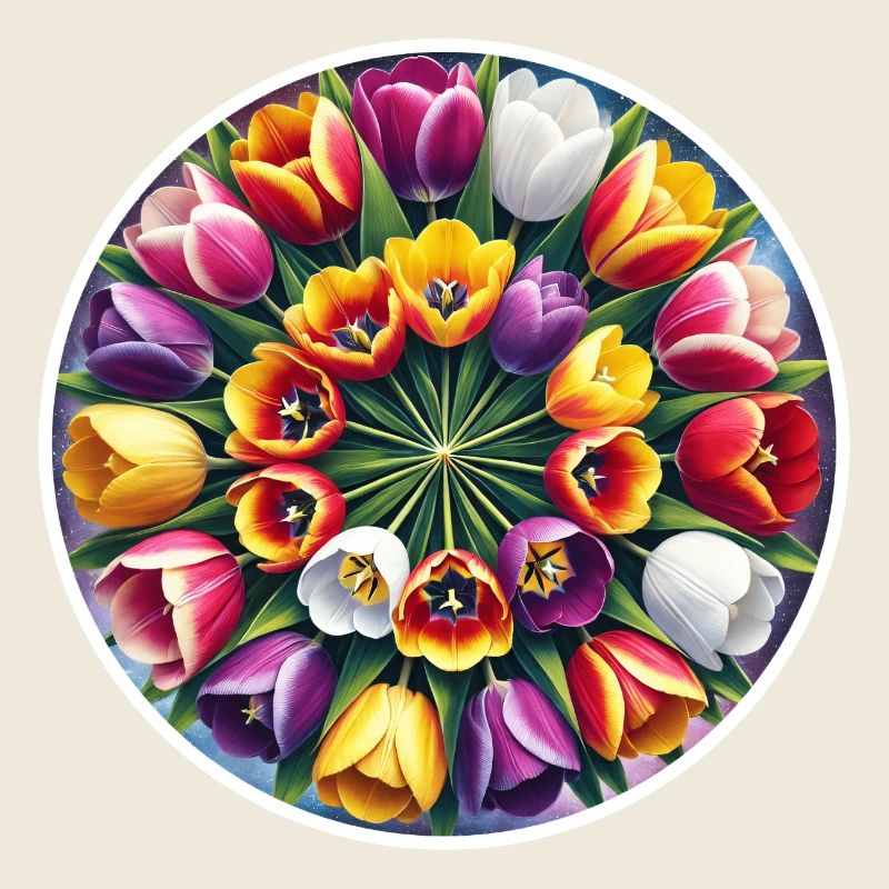 Couronne de tulipe colorée