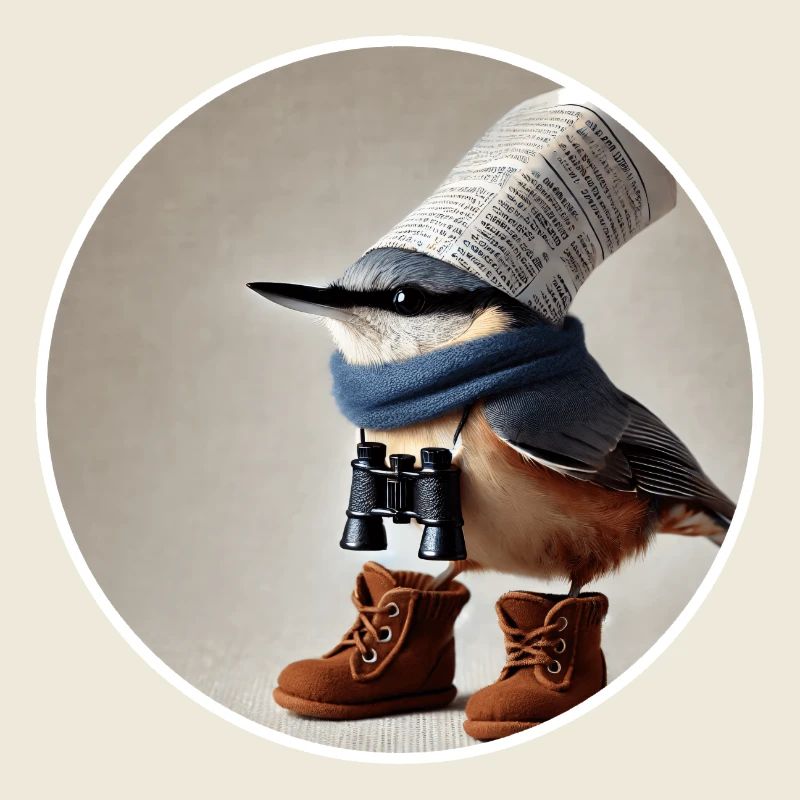 Kleiber mit Fernglas