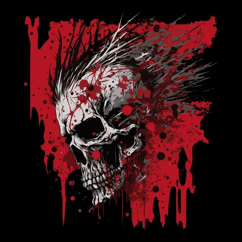 Horror Punk Zombie Mohawk Skull