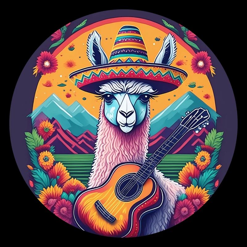 5 de Mayo Party Drinko de Mayo Lama et guitare