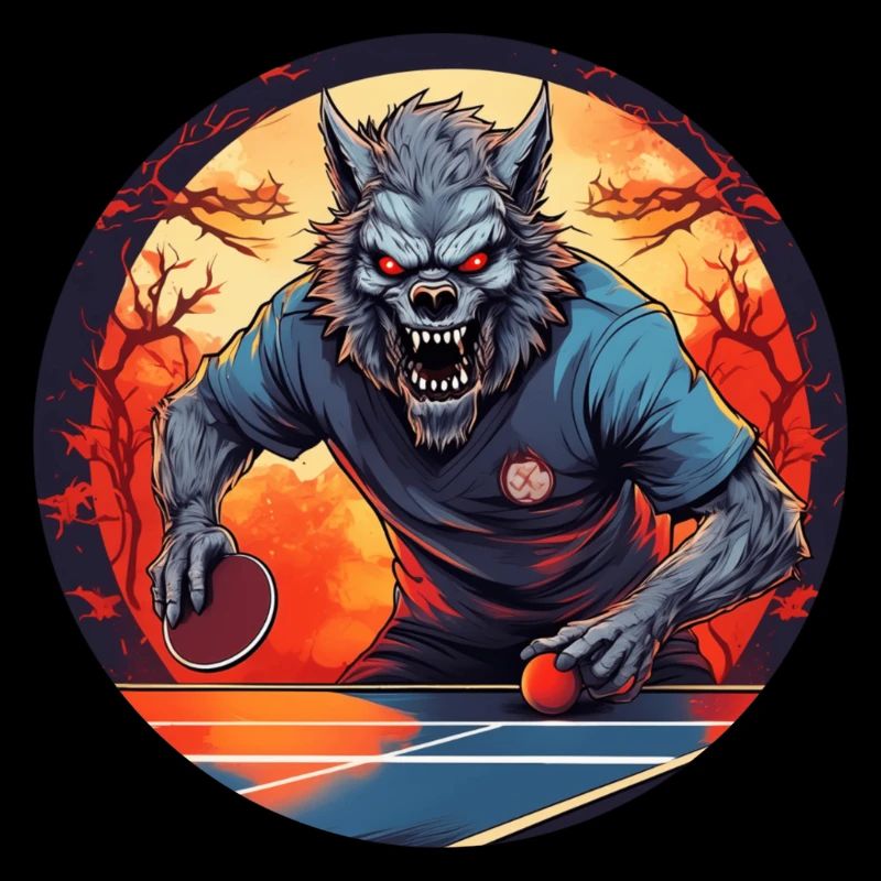 Spooky Halloween Party Costume Werewolf Ping Pong