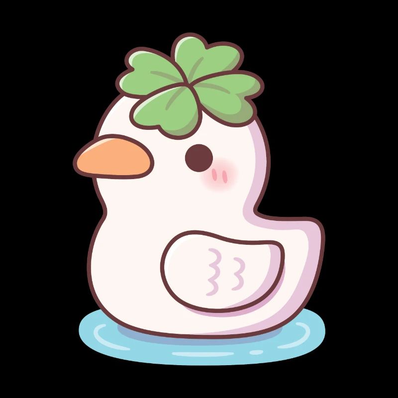 Süßes Lucky Ducky Vierblättriges Kleeblatt