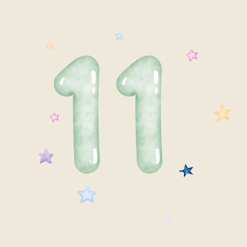 11e anniversaire watercolor étoile