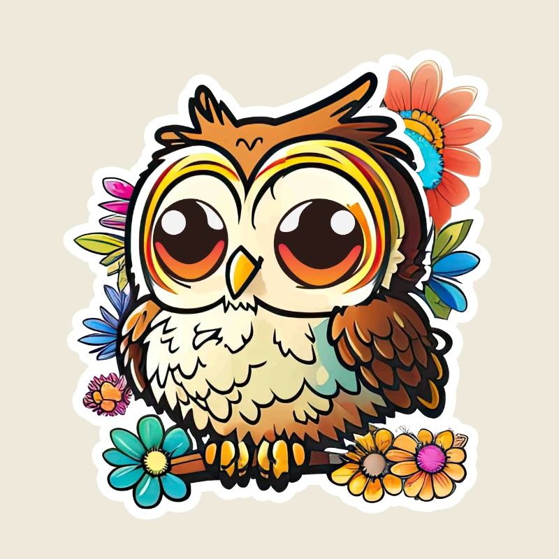 hibou mignon mascotte kawaii