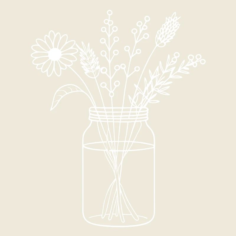 Fleurs dans un bocal à vis