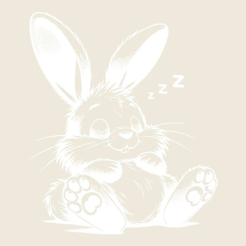 Cute sleeping baby bunny with big ears