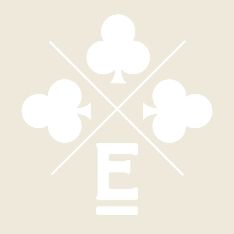 Letter e lucky clover