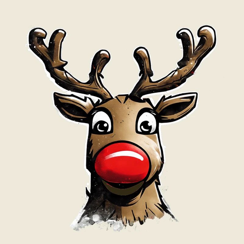 Renne Rudolf au nez rouge Noël