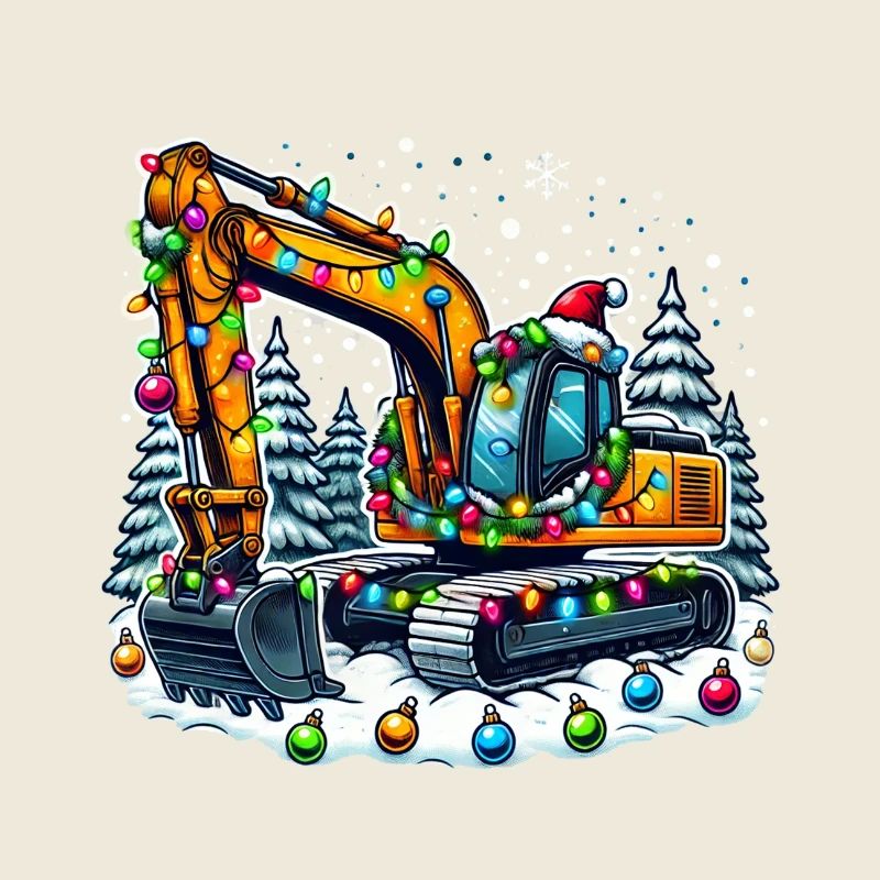 Baggerfahrer Bagger Baustelle Weihnachten