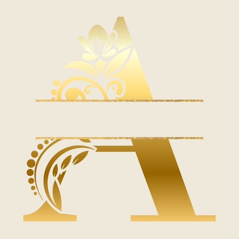 Personalized gilt floral letter a - gift idea