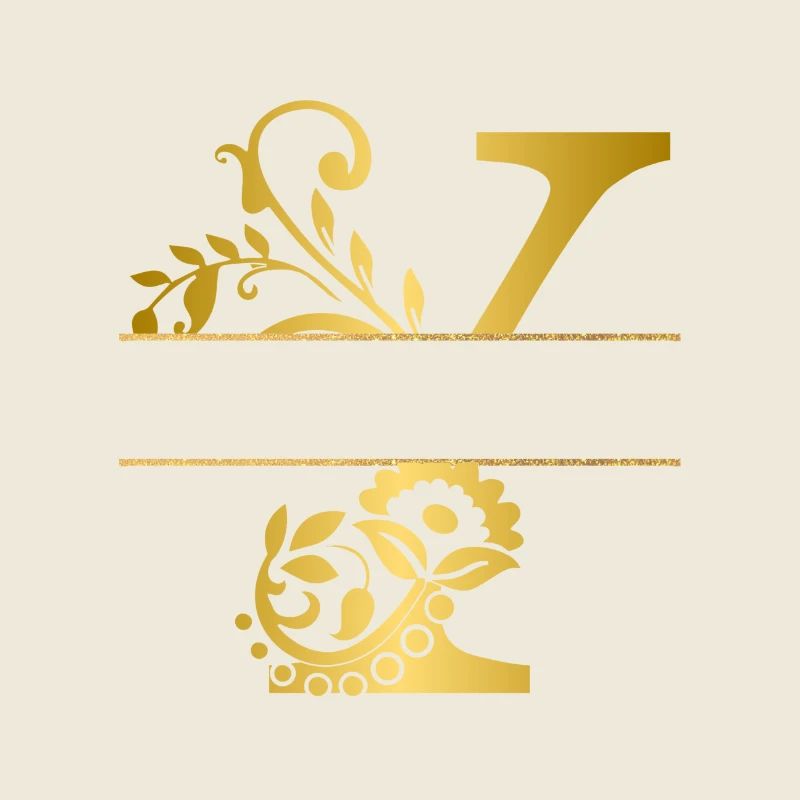 Personalisierte Blumen mit goldenem Buchstaben y - Geschenkidee