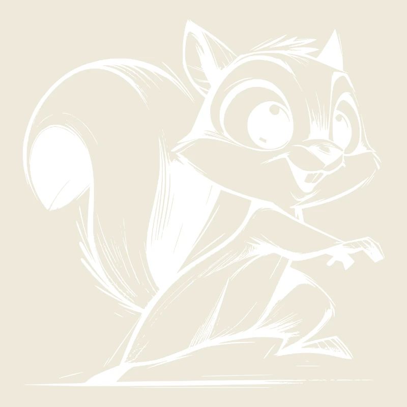 Kleines putziges Eichhörnchen Bleistift Zeichnung