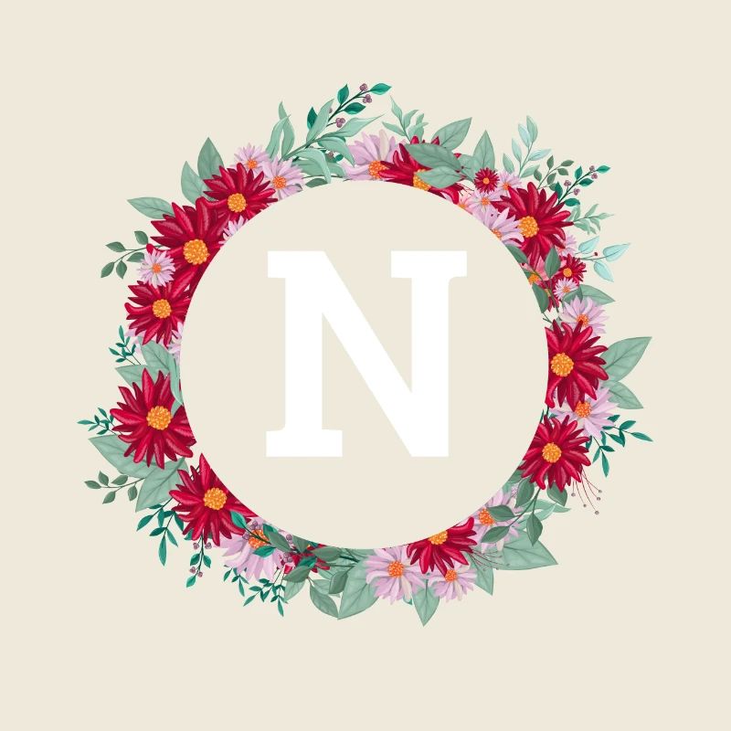 Buchstabe n Blumenkranz