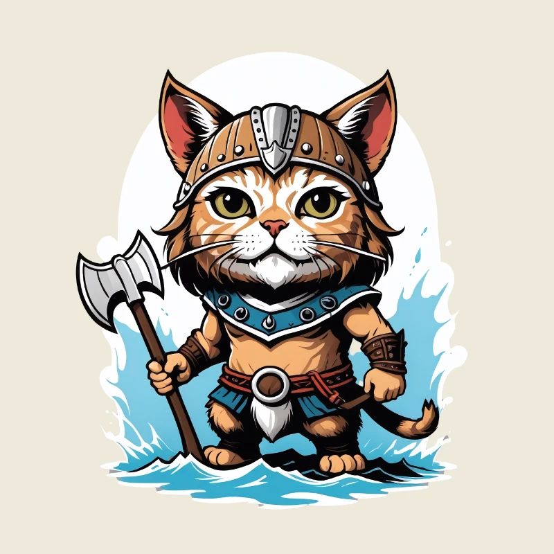 Chat Viking Viking Chat Cadeau Mignon