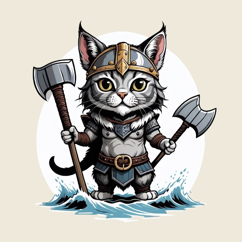 Chat Viking Viking Chat Cadeau Mignon