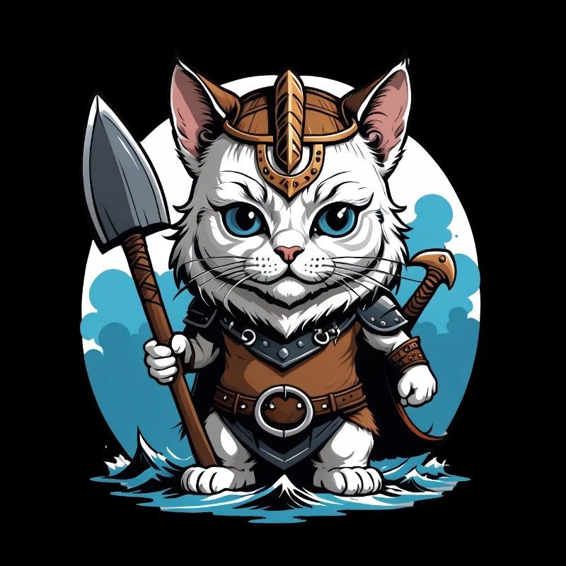 Cat Wikinger Viking Katze Geschenk Süß