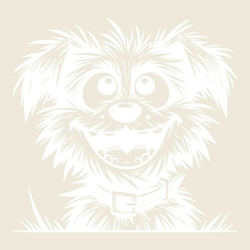 Funny cute dog sketch with big eyes