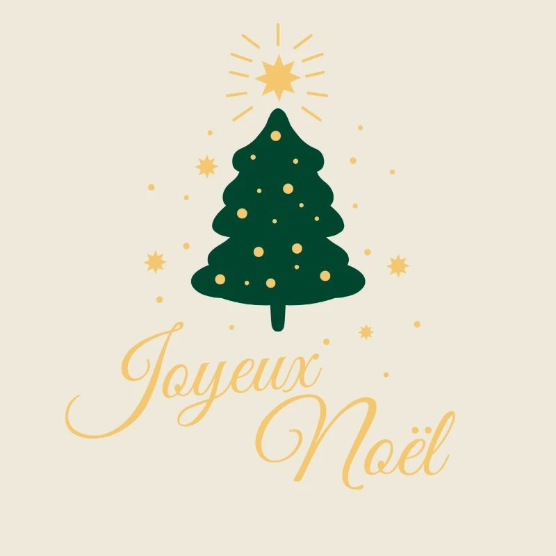 Simple Christmas Tree with Elegant Gold Text