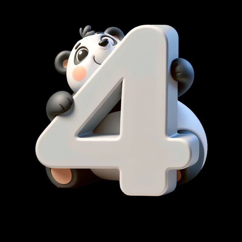 Children's Design – Panda Bear and Numbers