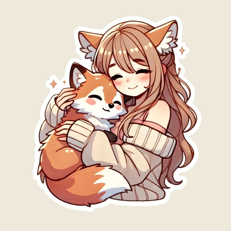 Fille avec renard