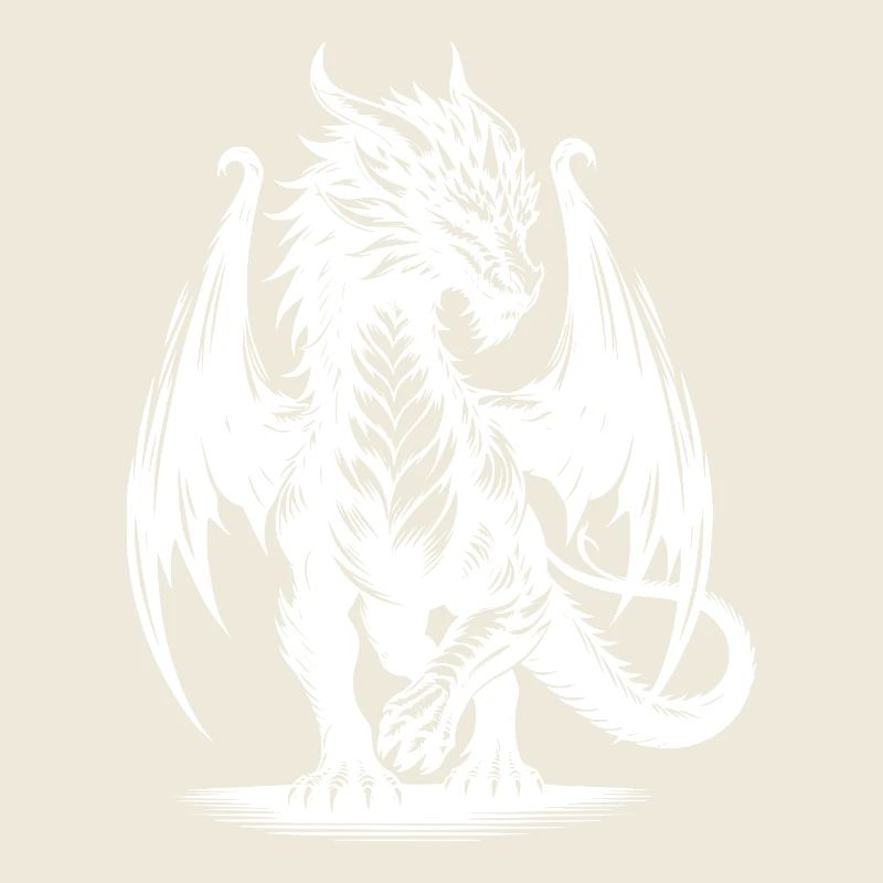 Noble dragon impressionnant avec de grandes ailes