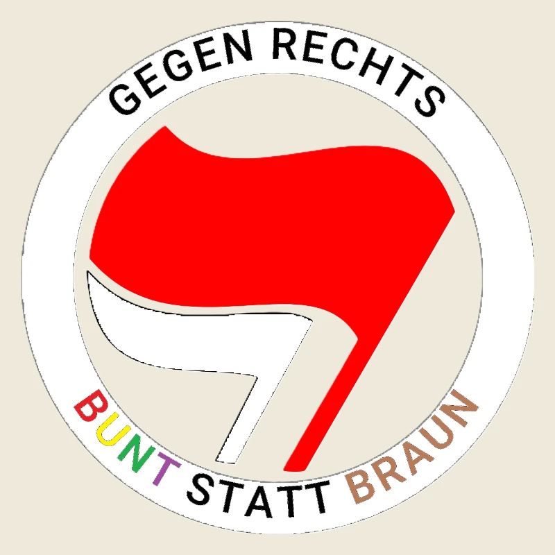 Antifa - Bunt statt Braun - weißer Ring