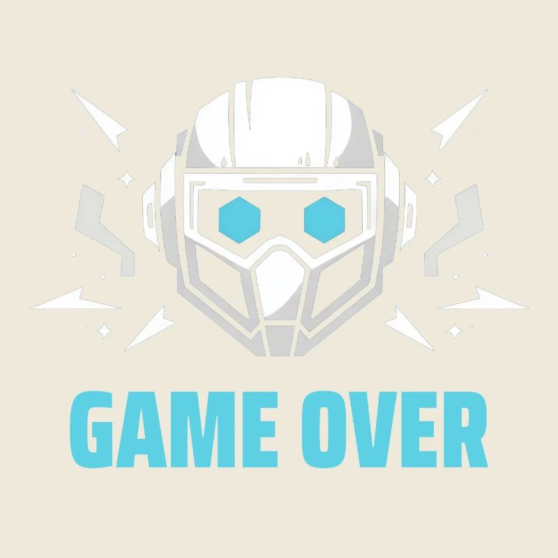 casque futuriste - "game over"