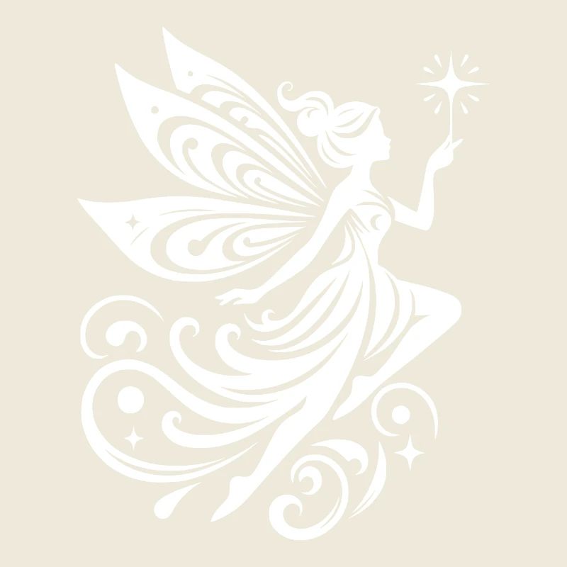 Märchenhafte Fee mit magischer Silhouette