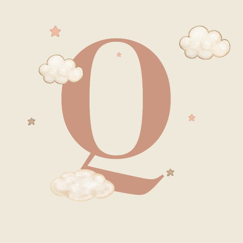 Lettre q nuages étoiles
