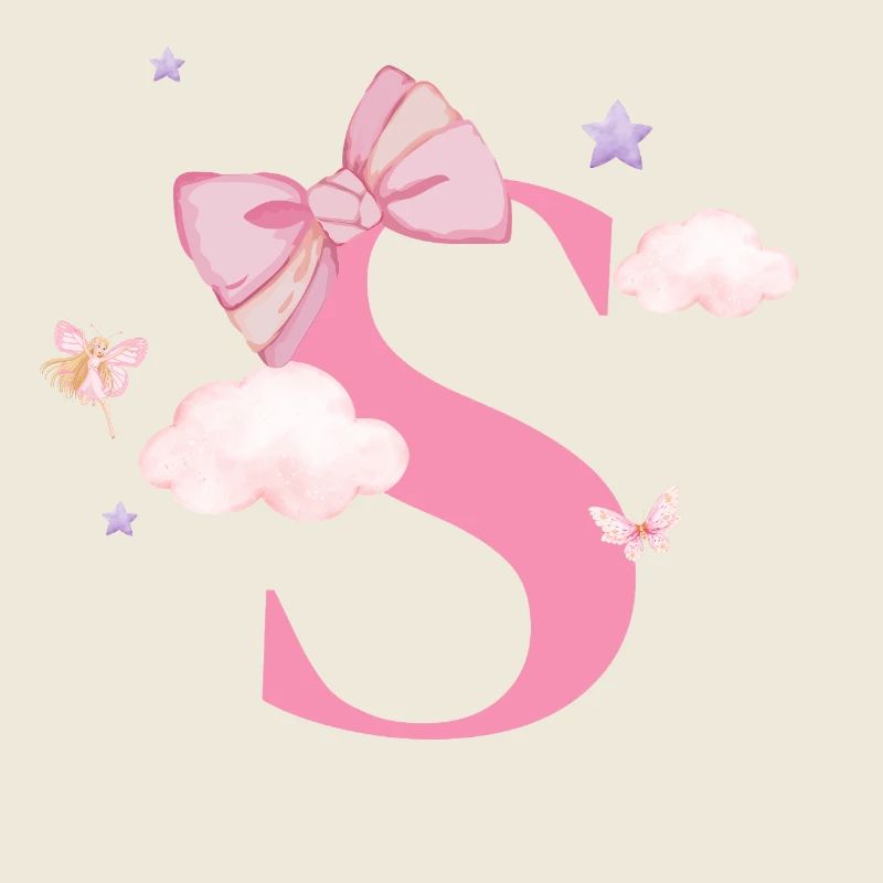 Buchstaben s rosa Wolken